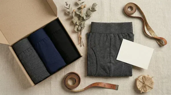 pack de calzoncillos para hombre caja y prenda doblada vista frontal