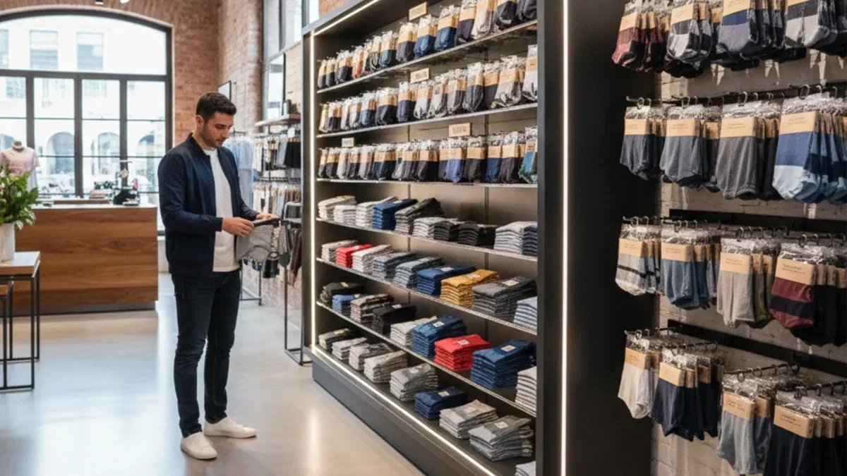 comprando ropa interior de hombre en una tienda