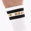 calcetines deportivos hombre blancos Barcode Berlin Bear detalle bandas y texto