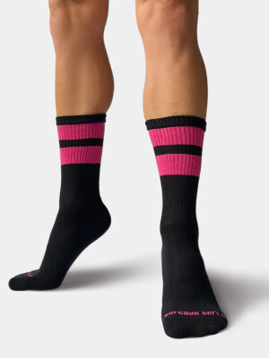 Calcetines Deportivos Barcode Berlin Gym Socks Negro Rosa