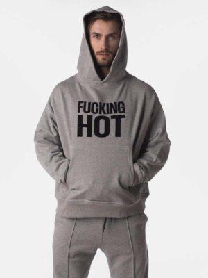 Sudadera de Hombre Fucking Hot Gris