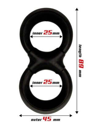 Cockring Anillo para el pene doble Beast Rings 25mm