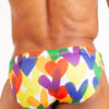 Bañador slip con relleno delantero Rainbow Hearts