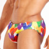 Bañador slip con relleno delantero Rainbow Hearts