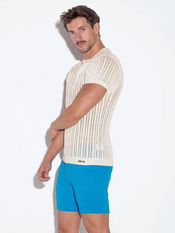 Polo de rejilla hombre Code 22 Knitted Stripe