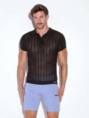 Polo de rejilla hombre Code 22 Knitted Stripe