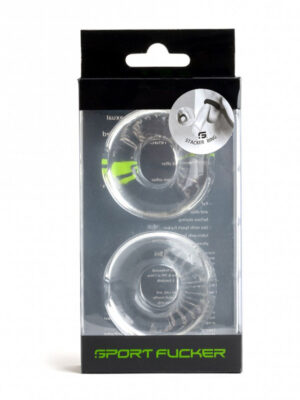 pack de 2 cockrings stacker ring transparente