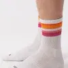 calcetines Barcode Berlin Half Socks Lesbian blancos con franjas naranja rosa y fucsia