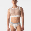 Slip de Rejilla para hombre Barcode Berlin Nursu Blanco