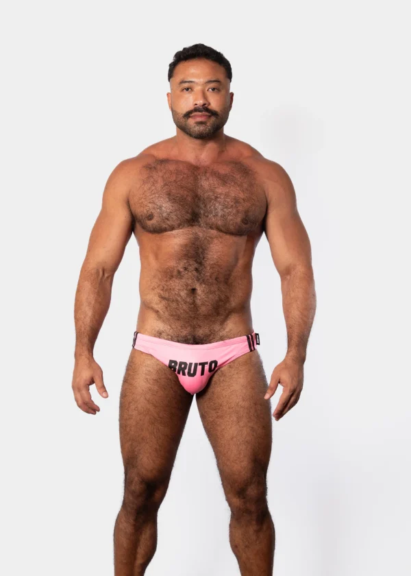 Bañador Slip Hombre Bruto Negro Rosa