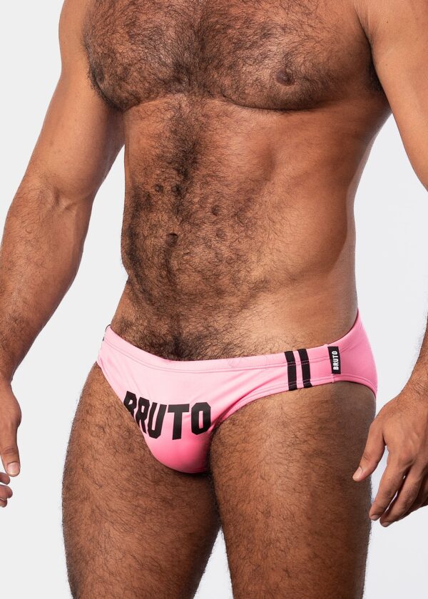 Bañador Slip Hombre Bruto Negro Rosa