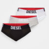 Pack 3 Slips Hombre Diesel Blanco Gris y Negro