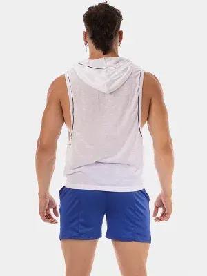 sudadera sin mangas blanca Barcode Berlin Malakai con capucha