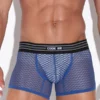 Calzoncillo de rejilla transparente Code 22 Openwork azul, vista frontal ajustada