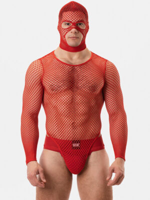 Body Fishnet de rejilla masculino Como rojo. De Barcode Berlin 92323