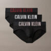 Pack de 3 slips Calvin Klein Intense Power Q1S en negro con cinturillas en rojo, blanco y rosa