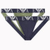 Pack de 2 suspensorios Emporio Armani 4F715 en colores verde y azul oscuro con banda elástica y logotipo blanco