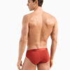 Vista trasera del slip Emporio Armani en color rojo del pack 4F726