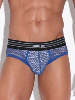 Slip Code 22 Openwork Azul detalle de la parte frontal