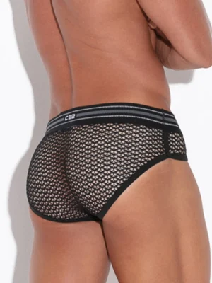 Detalle trasero del Slip Code 22 Openwork en color negro