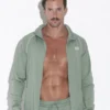 Sudadera masculina Code 22 Reflex Verde abierta, perfecta para un look casual y deportivo