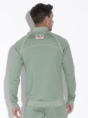 Vista trasera de la sudadera Code 22 Reflex Verde en tejido ligero y transpirable para hombre