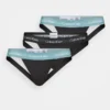 Pack de 3 suspensorios Calvin Klein Cotton Stretch en negro y verde agua, con banda elástica icónica con logo