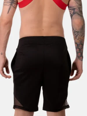 Vista trasera del Short Deportivo Barcode Berlin Kaberi Negro.