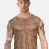 Camiseta de tirantes con strass Barcode Berlin Bling Negro Dorada