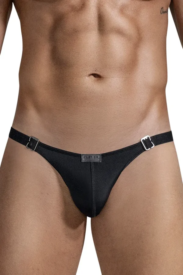 Slip Clever Luxury Negro: diseño atrevido y sofisticado con detalles de aberturas traseras. Disponible en XXXMadrid.