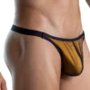 Detalle lateral del tanga para hombre Clever Eroticism en color naranja.