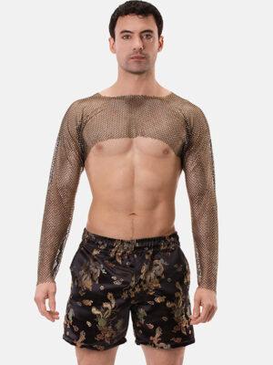 Imagen frontal del Crop Top Bolero Blinky Black-Gold para hombre.