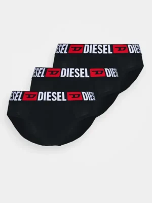 Pack de 3 slips Diesel Hombre E4101 en color negro con cinturilla elástica con logo.