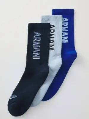Pack 3 Pares Calcetines Armani Sponge Azul