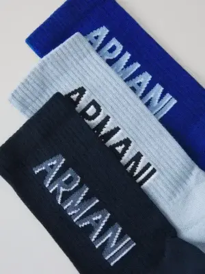 Pack 3 Pares Calcetines Armani Sponge Azul