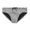 Bañador Slip Hombre Emporio Armani All Over Logo Blanco Negro