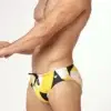 Bañador Slip Hombre Emporio Armani All Over Logo Amarillo