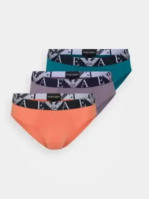 Pack 3 Slips Emporio Armani EM258 Gris Verde Naranja