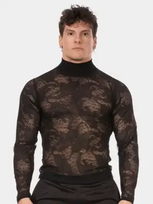 Camiseta de manga larga transparente Turtle Neck Mete de Barcode Berlin