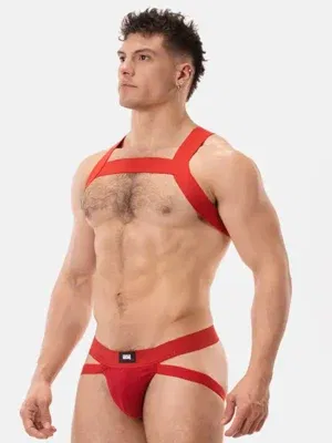 Pack Arnés Elastico Barcode Berlin + Suspensorio Anton Rojo