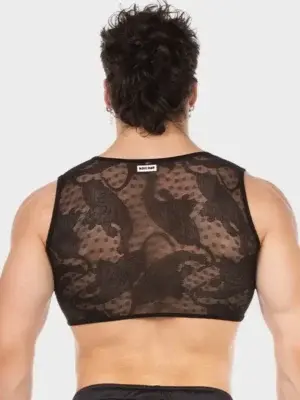 Croptop transparente barcode berlin naif negro