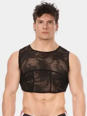 Croptop transparente barcode berlin naif negro
