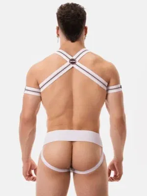 Pack Suspensorio Barcode Berlin Sergey + Arnés Elastico Hapero Blanco