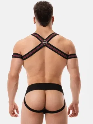 Pack Suspensorio Barcode Berlin Sergey + Arnés Elastico Hapero Negro