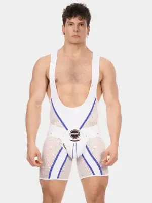 Body Singlet Chap Barcode Berlin Krish Blanco Azul
