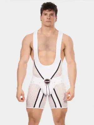 Body Singlet Chap Barcode Berlin Krish Blanco Negro