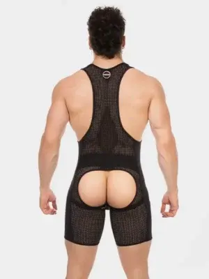 Body Singlet Chap Barcode Berlin Krish Negro Amarillo