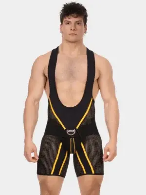 Body Singlet Chap Barcode Berlin Krish Negro Amarillo