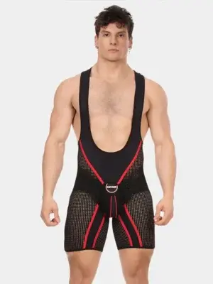 Body Singlet Chap Barcode Berlin Krish Negro Rojo