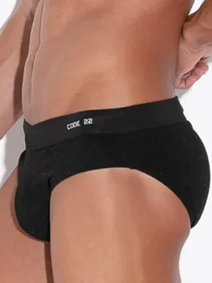 Bañador Slip Con Relleno Code 22 Comillas Negro